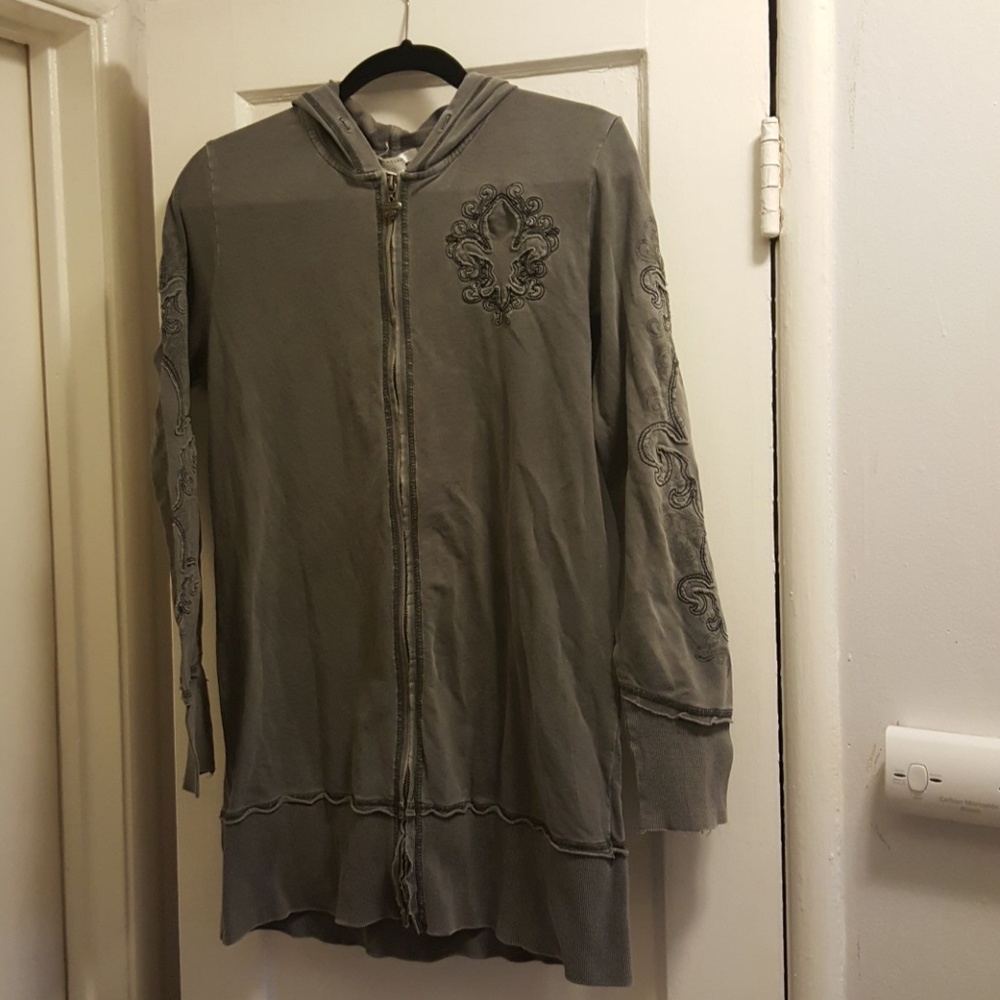 Vertigo Paris gray cotton zip up hoodie